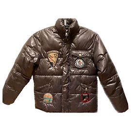 Jaqueta Moncler Furhood Marrom Claro Poliéster