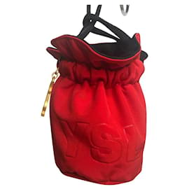 Yves Saint Laurent Clutch Tasche Rot Stoff
