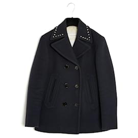 Valentino ROCKSTUD NAVY PEA COAT DE36