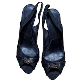 Dior Black Leather High Heels 38