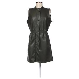 Rachel Zoe Kleid aus veganem Leder Grün Größe M