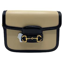 Gucci Horsebit Ledertasche beige