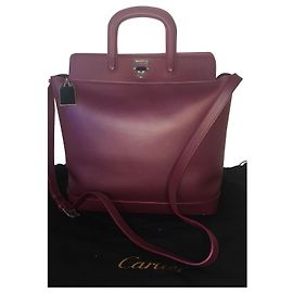 Sac Cabas Cartier Jeanne Toussaint Cuir Rouge Foncé