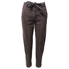 Vaqueros tapered de talle alto Carmen de Ulla Johnson en algodón marrón