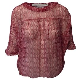 Blusa de nido de abeja Isabel Marant Etoile en seda roja