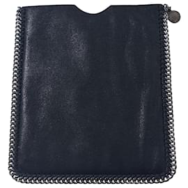 Stella Mc Cartney Stella McCartney Falabella Ipad Hülle aus schwarzem Leder
