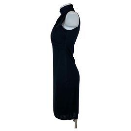 Autre Marque abito nero rayon e misto lana senza maniche Chiusura con zip scollo