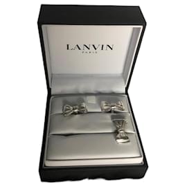 Set Lanvin gemelli e fermacravatta argento