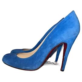 Décolleté Christian Louboutin in velluto blu
