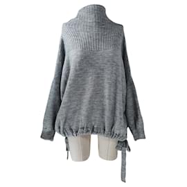 Rabens Saloner Oversize Strickjacke Grau Wolle Alpaka - Autre Marque