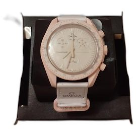 Autre Marque Orologio Swatch Omega Venus Rosa e Bianco