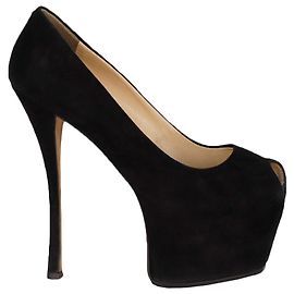 Giuseppe Zanotti Scarpe tacco alto con plateau in pelle scamosciata nera