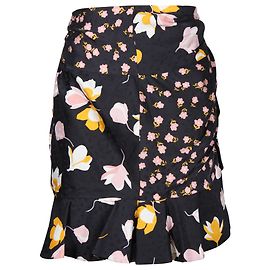 Self portrait Minifalda Self-Portrait Floral en Seda Negra