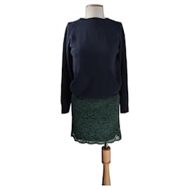 Vestido Suéter de Encaje Sacai Luck Azul Verde