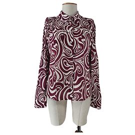 Claudie Pierlot Top Camicia Viola Bianco Poliestere