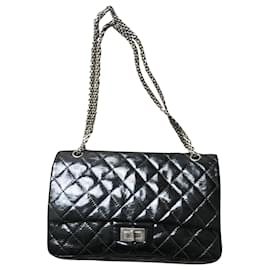 Borsa a mano Chanel 2.55 Jumbo in pelle nera