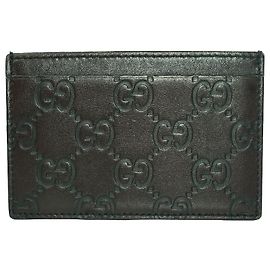 Portacarte Gucci GG in pelle marrone