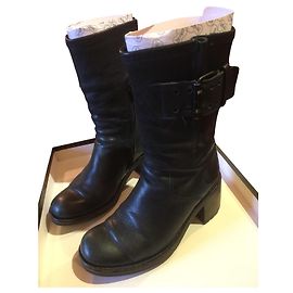 Botas Biker Anoé Free Lance de cuero azul 36