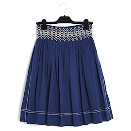 Prada SMOCKE IN COTONE BLU PROFONDO FR38
