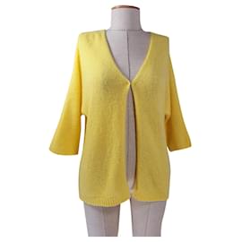 Hémisphère Strickjacke Gelb Seide und Kaschmir