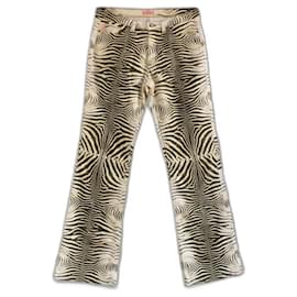 Vintage Y2K Roberto Cavalli Angels upperrprint upperr print cintura media cintura baja pantalones vaqueros acampanados diseñador ceros 00es 00Talla S 168 XS