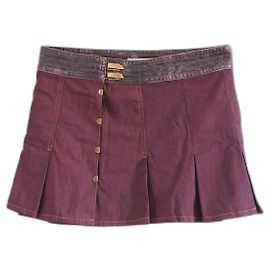 Vintage Roberto Cavalli Libertad Y2K minifalda morada cintura baja bella hadid paris hilton 00S 00Los ceros de Made in Italy lo miden 42 UE 38 METRO