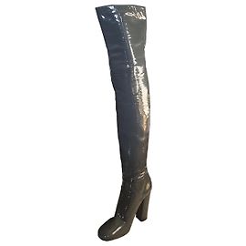 Botas por encima de la rodilla Ermanno Scervino de cuero color plomo
