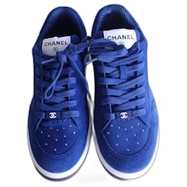 Chanel Turnschuhe aus Wildleder blau 39.5