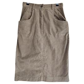Falda Fendi de algodón caqui