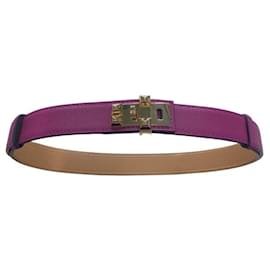 Cinturón Hermès Collier De Chien 24 Rose Pourpre Cuero