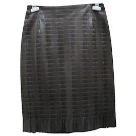 Falda Georges Rech de polipiel marrón Talla 40