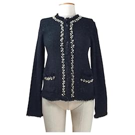 Hallhuber Strickjacke Schwarz und Perle