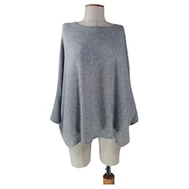 Someday Oversize Kaschmir Wolle Pullover Poncho Stil Grau - Autre Marque