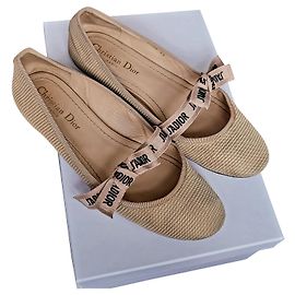 Dior J'Adior ballerine beige in tessuto 38