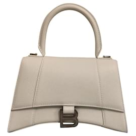 Balenciaga Hourglass S Leather Handbag White