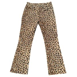 Jeans Bootcut R13 Velluto a Coste Beige Leopardato