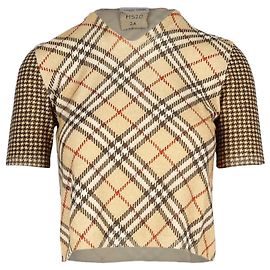 Roberto Cavalli Blusa a cuadros con mangas de pata de gallo