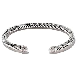 Bracciale rigido David Yurman Cable Classique in argento, perle e diamanti