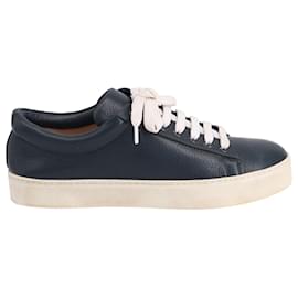 Sneaker stringata bassa Stuart Weitzman in pelle blu navy