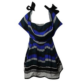 Vestido con volantes y hombros descubiertos de Fendi en algodón multicolor
