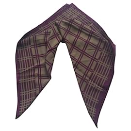 Foulard quadrato Christian Dior Seta Beige Prugna
