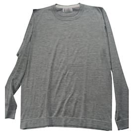 Brunello Cucinelli Pullover Grau Kaschmir und Seide