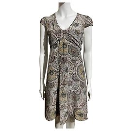 Joseph Seidenkleid mit Blumenmuster im Empire-Stil