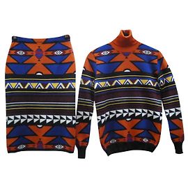 Conjunto de Falda y Jersey Stella Jean Lana Multicolor Estampado Azteca