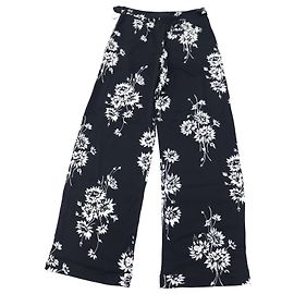 Pantalones de pernera ancha con diseño floral en poliéster negro de McQ by Alexander McQueen
