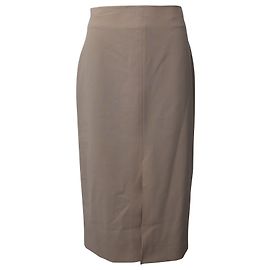 Marc by Marc Jacobs Co Bleistiftrock mit hohem Bund und Schlitz vorne aus beigefarbener Stretch-Wolle