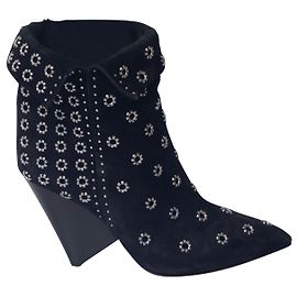 Isabel Marant Lakky 90 Stivali con occhielli in camoscio nero