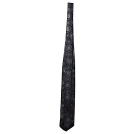 Ermenegildo Zegna Printed Necktie in Grey Silk