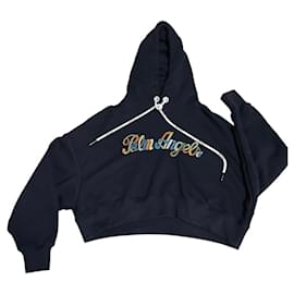 Palm Angels Kapuzenpullover mit Regenbogen Logo Schwarz