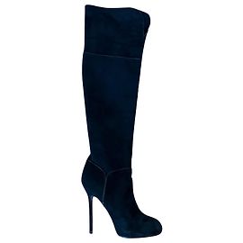 Sergio Rossi Botas altas de gamuza negra 40